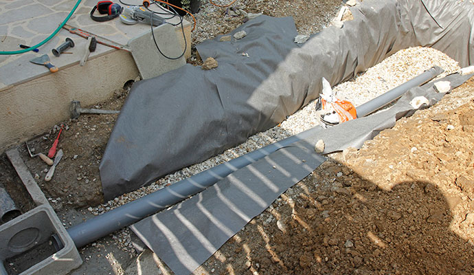 Basement drain installation