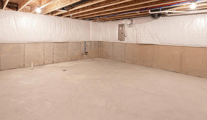 Crawl space waterproofing