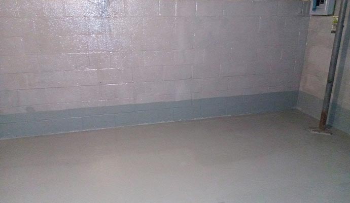 basement waterproofing floor and wall system