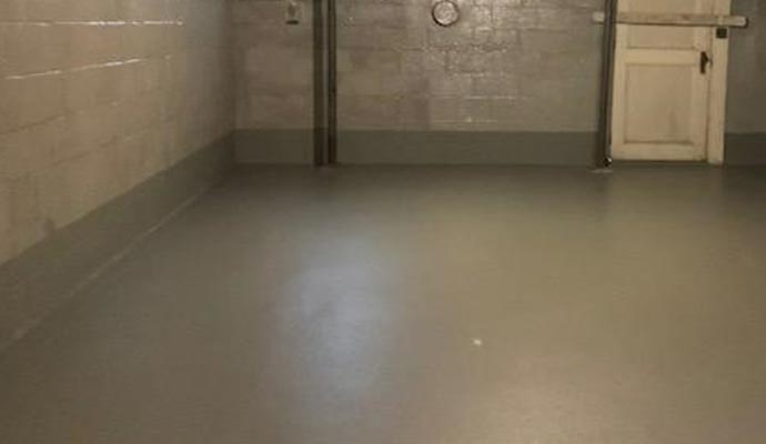 Finished waterproofed basement floor