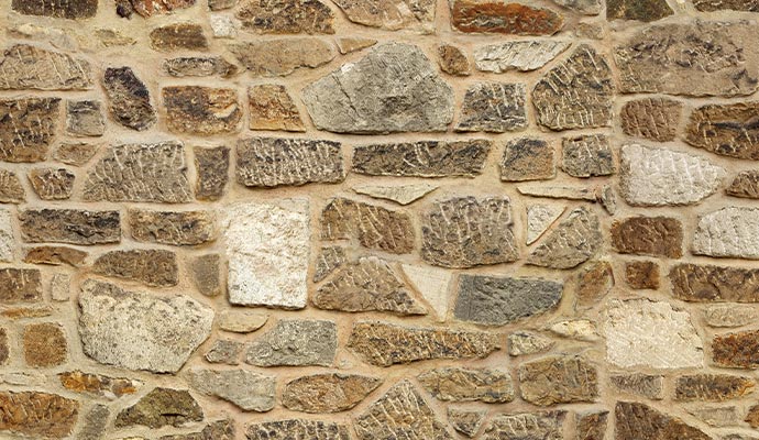 Uneven stone basement wall
