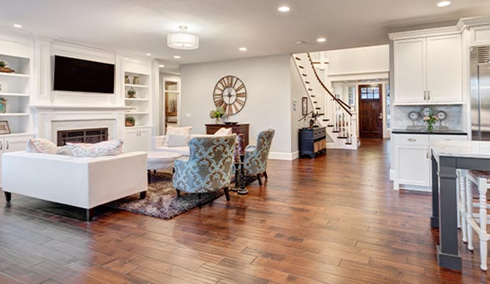basement solutions to create an attractive and inviting living room space.