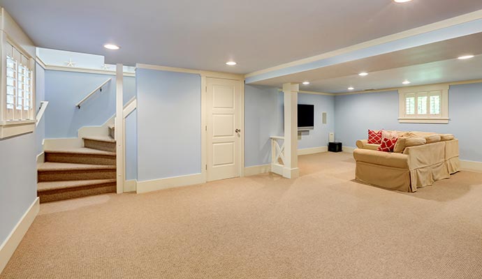 Converted basement as beautiful living area