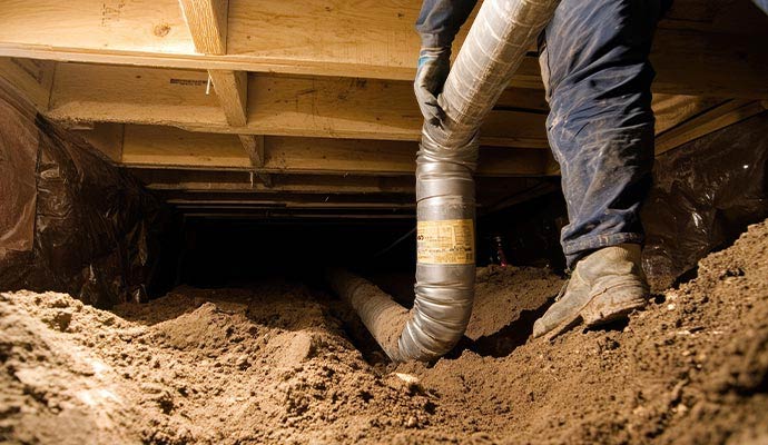 Crawl space repairing service by Northeast Basement Solutions