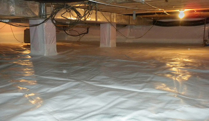 crawl space with waterproofing