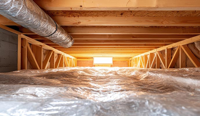 A new encapsulated crawl space with ventilation