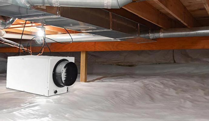 Installed crawl space dehumidifier