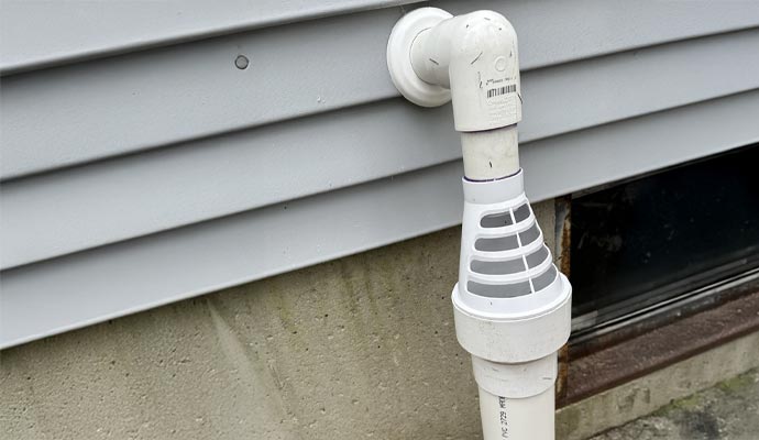 Sump pump discharge line