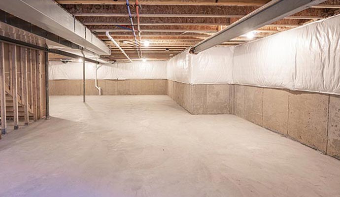 Waterproofed basement