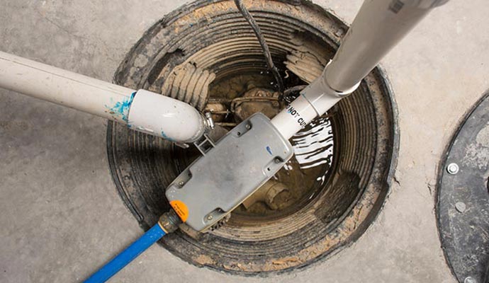 Installed sump pump on the basement