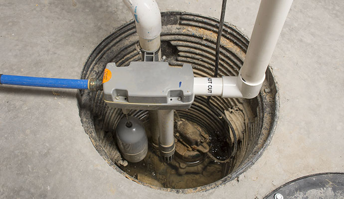 Installed secondary sump pump