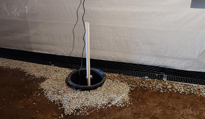 Installed sump pump
