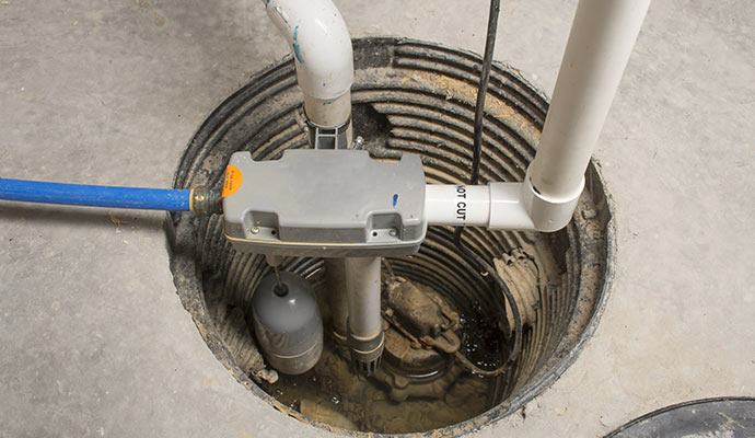 Installed sump pump system