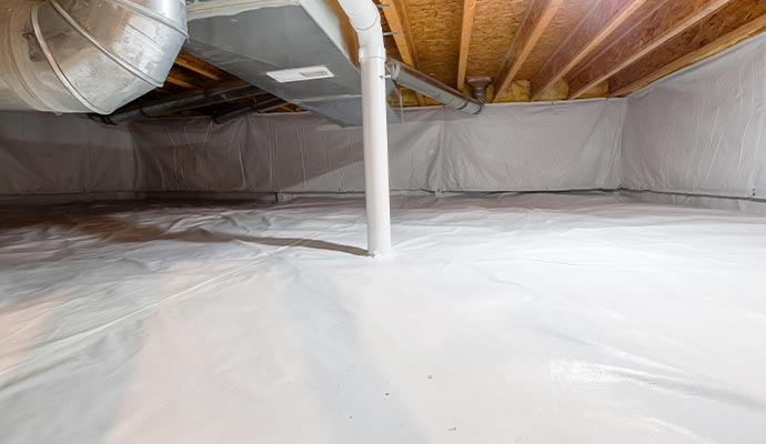 Installed ventilation in crawl space