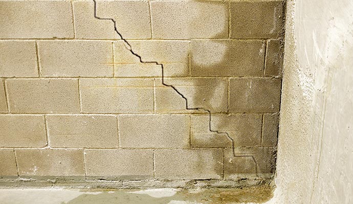 Leaking Basement Wall Crack Repair in Lowell & Dover