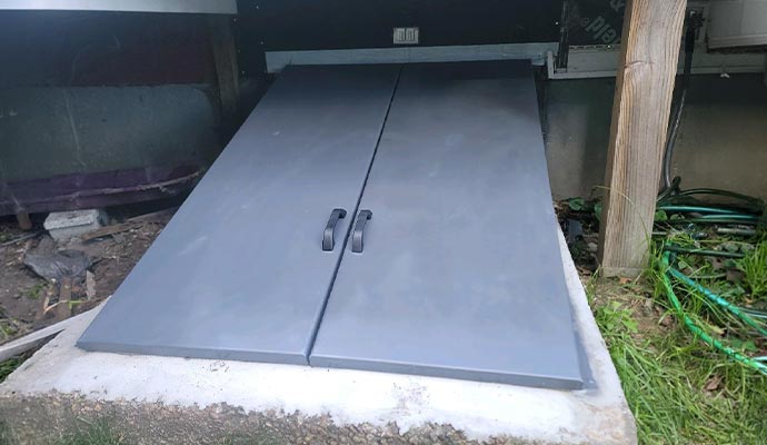 Metal crawl space access doors