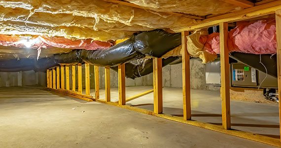 crawl space under construction