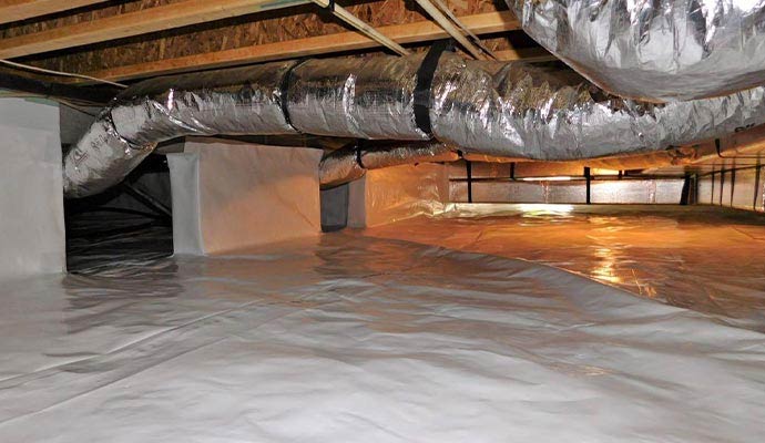 Encapsulated crawl space vapor barrier