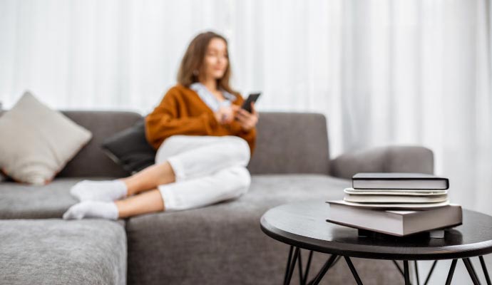 Women sitting on sofa