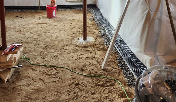Basement french drain