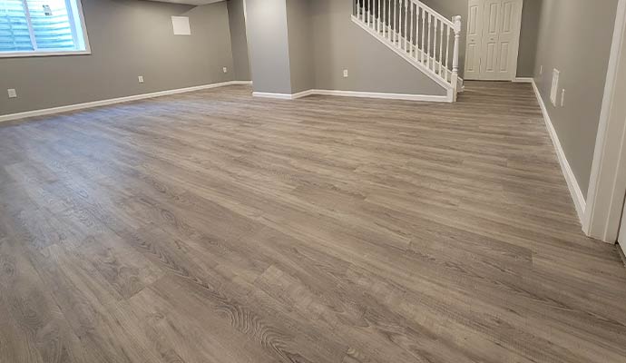 Finished basement vinyl flooring
