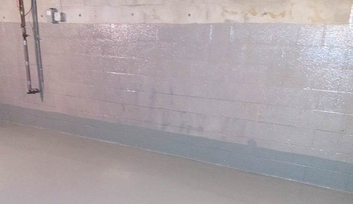 Sealed basement wall