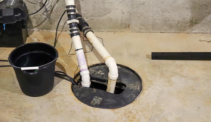sump pump battery backup system installed