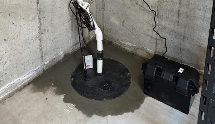 Battery backup for sump pump