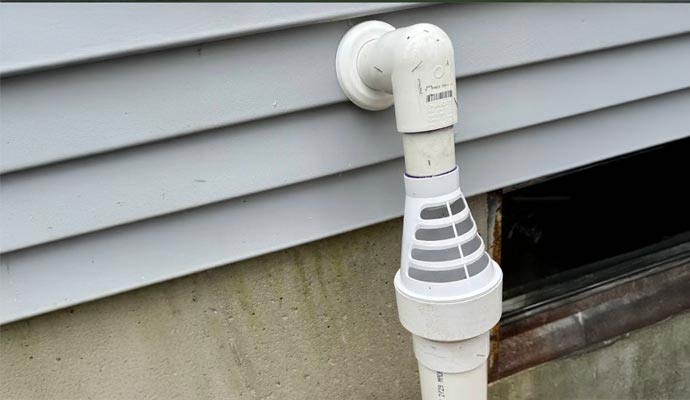 Sump pump discharge line freeze guard