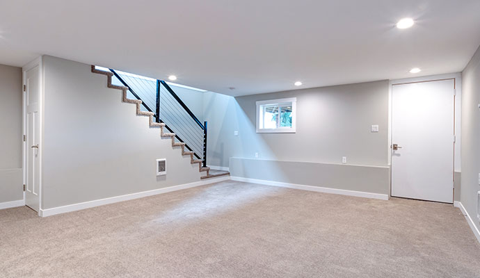 Waterproofed basement